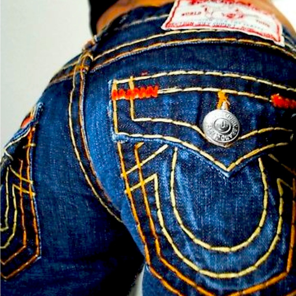 True Religion Joey Super T Copper Studs Jeans J12